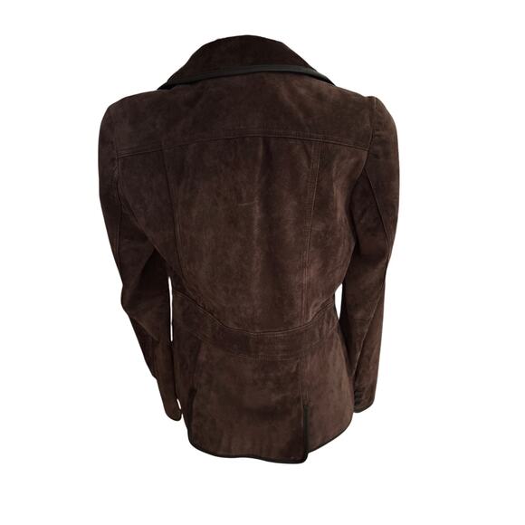Eddie Bauer Seattle Suede Brown Heritage Equestrian Leather Jacket XS Vintage - Picture 3 of 6